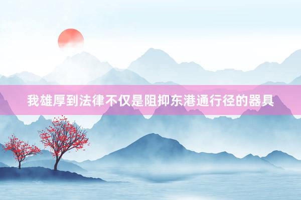 我雄厚到法律不仅是阻抑东港通行径的器具