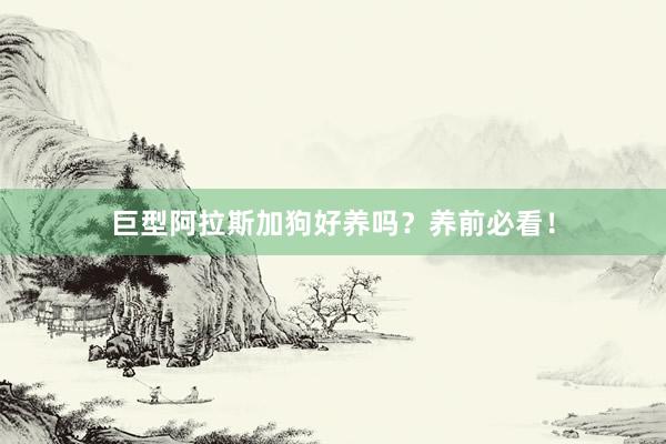 巨型阿拉斯加狗好养吗?养前必看!